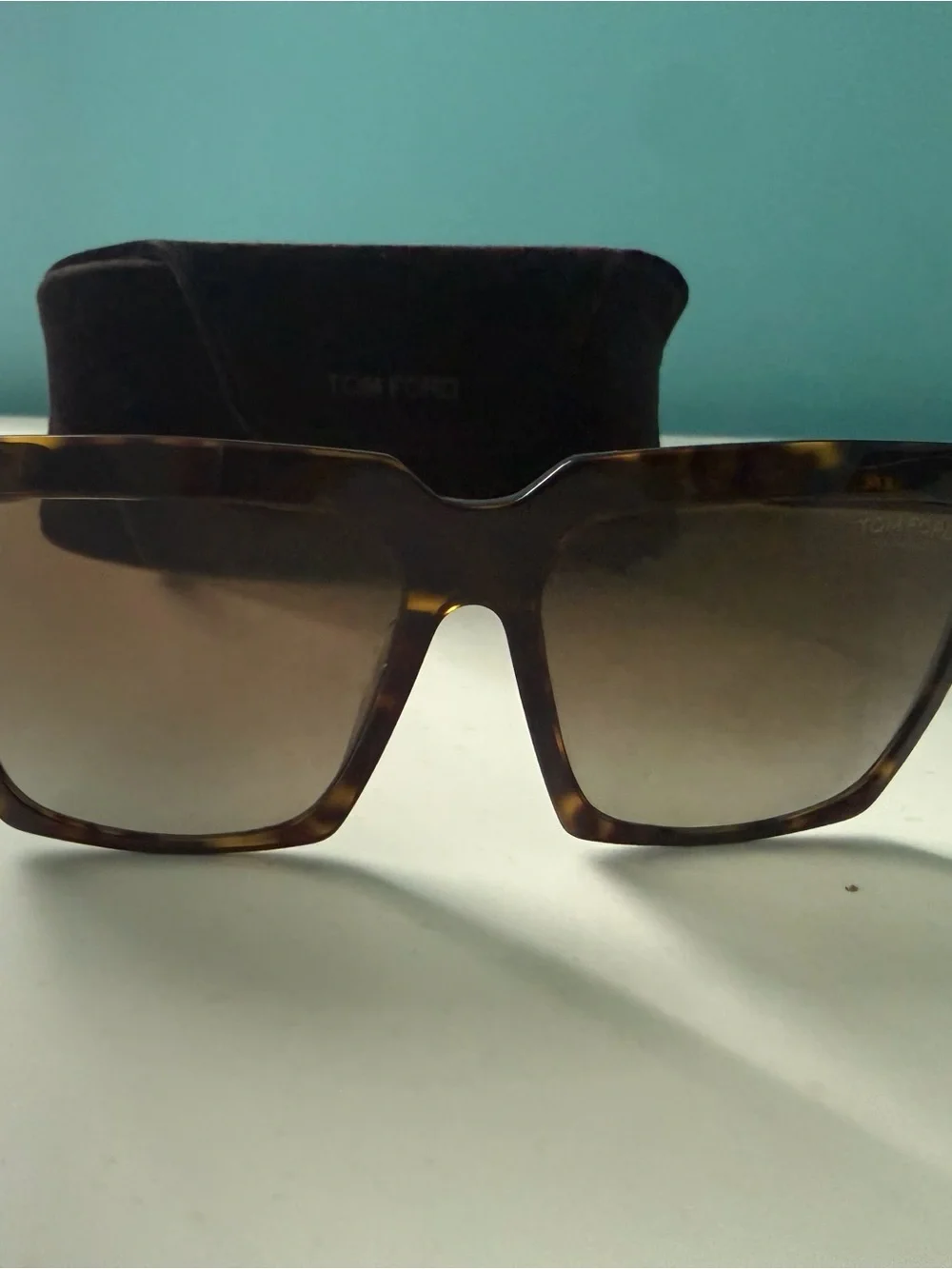 Tom Ford Square Sunglasses with Brown Gradient Lenses
